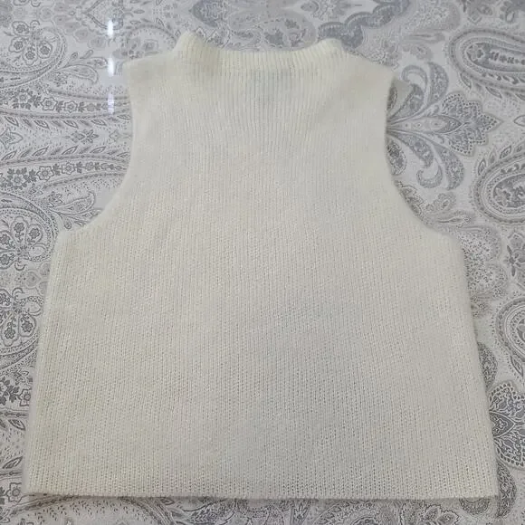 Jules & Leopold mohair sleeveless knit ladies sweater creme Size XL chic office - Picture 7 of 7